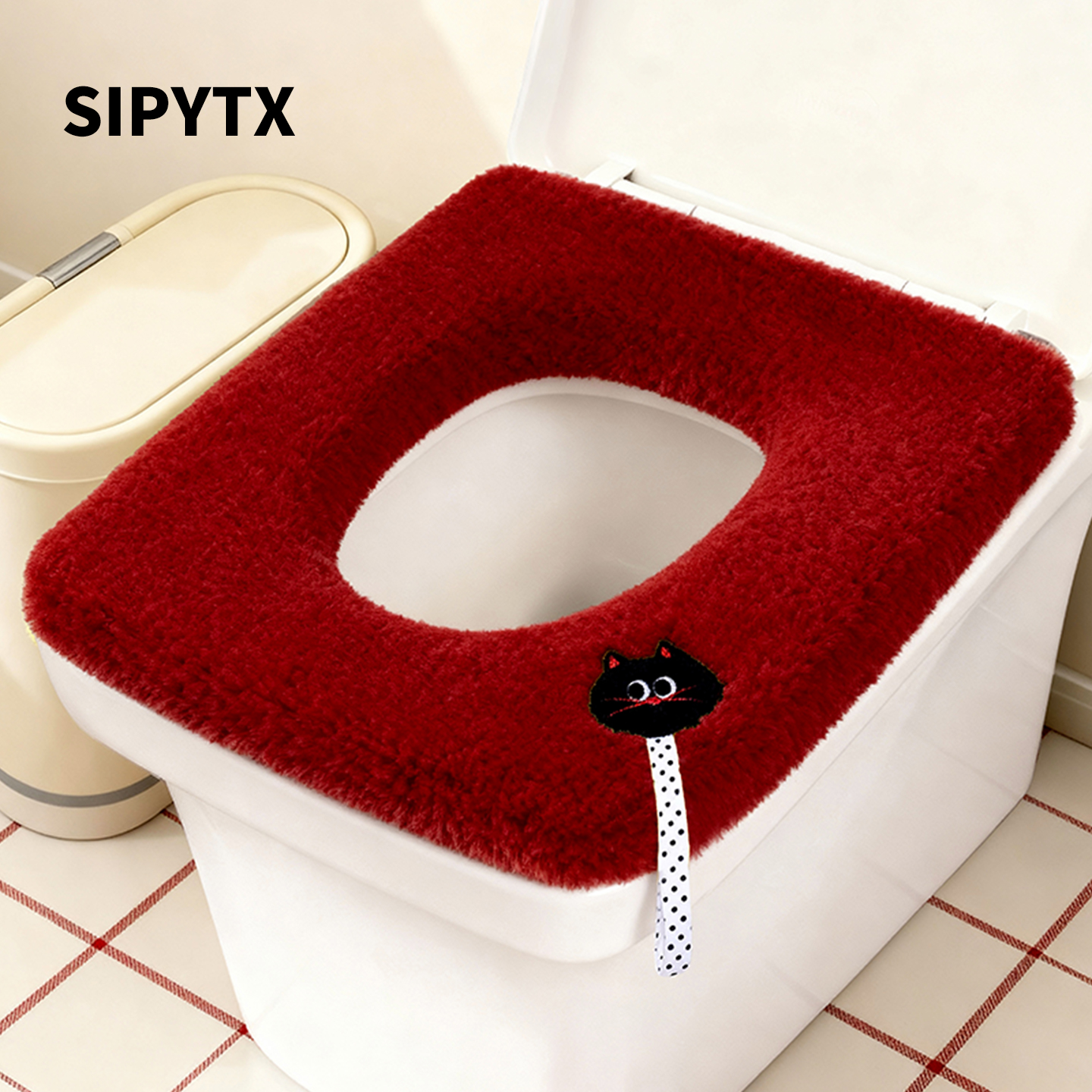 方形马桶垫冬加厚家用四季通用毛绒大号大口径坐便套马桶圈坐垫