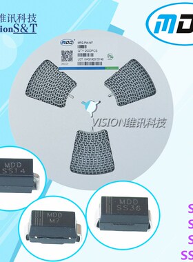 原装MDD二极管SMA封装1N4007 M7 SS14/24/34/54/16/26/36/110/210