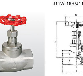 正品埃美柯8333不锈钢304耐高温丝口截止阀蒸汽DN25(1寸)专卖店