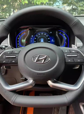 21-23款现代途胜L伊兰特方向盘套真皮索纳塔十库斯途把套手缝专用