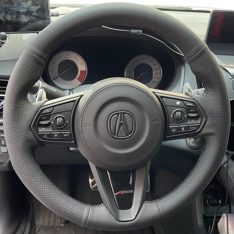 讴歌RDX/CDX方向盘套真皮ILX RLX MDX TLX把套手缝专用全包款内饰