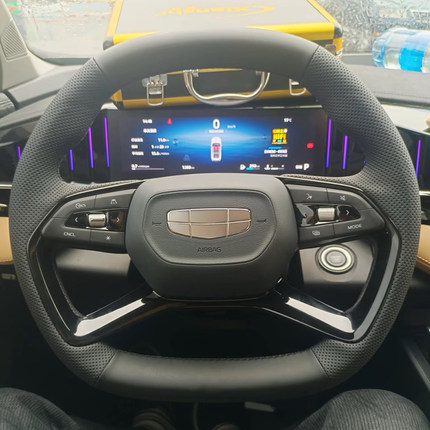 吉利银河L6/L7方向盘套真皮博越L把套手缝专车专用全包款内饰改装