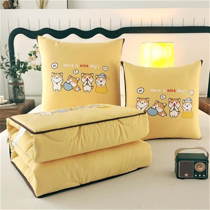 速发抱枕被子办用两公头汽车载加厚靠垫沙发午睡神器空调枕室被二