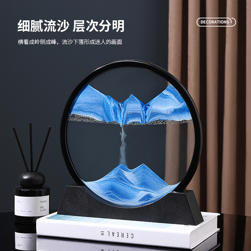 流沙画沙漏摆件家居饰品酒柜电视柜客厅装饰创意办公桌立体摆台图片