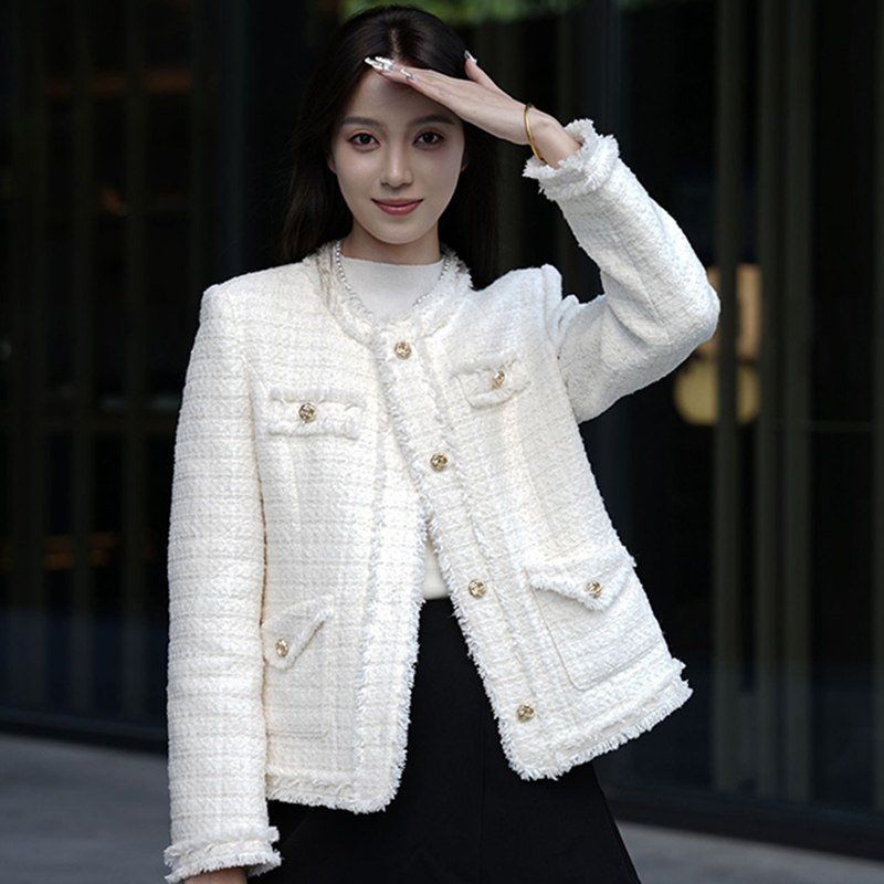 PATENA设计师款小香风羊毛羽绒服女2024年冬新款上衣修身毛