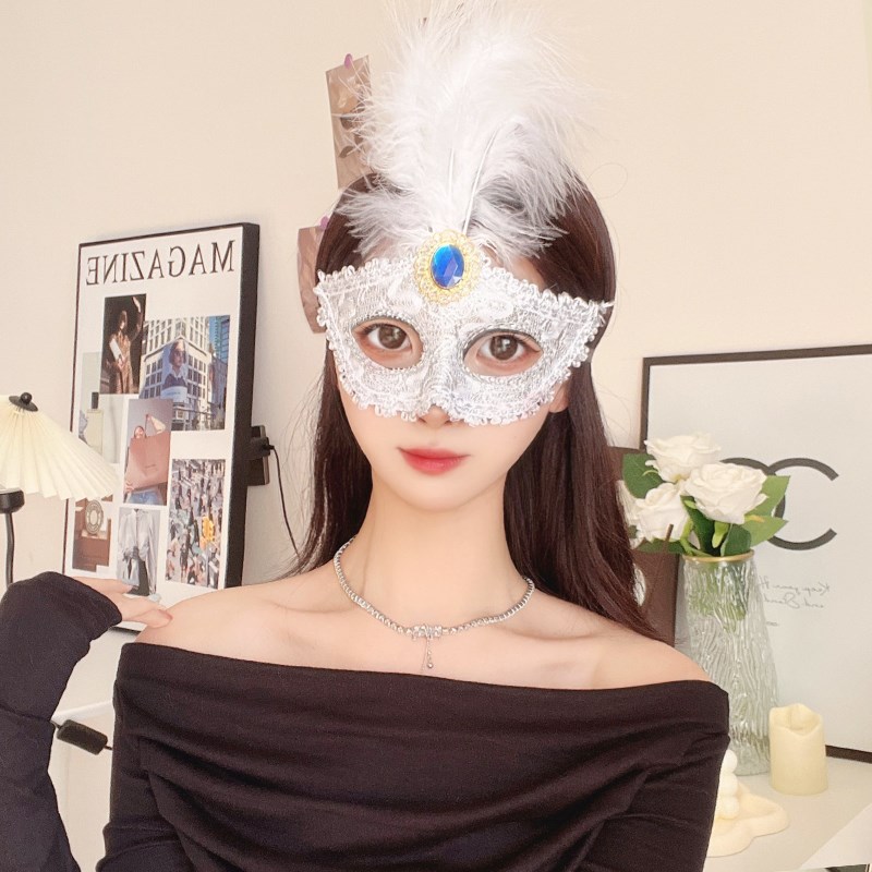 速发古节款半脸公化圣风面具仙主妆舞会V酒吧性感表演道具