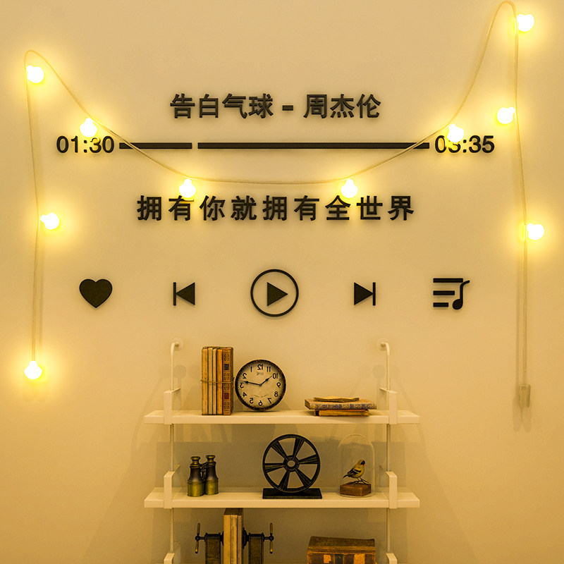 速发体歌词立风墙贴纸寝室房间墙造卧室床头温馨改面装饰品
