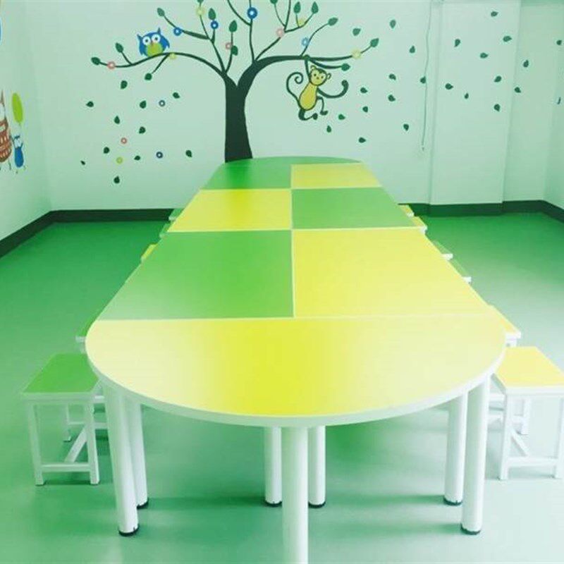 速发学生美术课桌椅中少儿辅导培训课桌组合绘画桌校椅园阅动活览