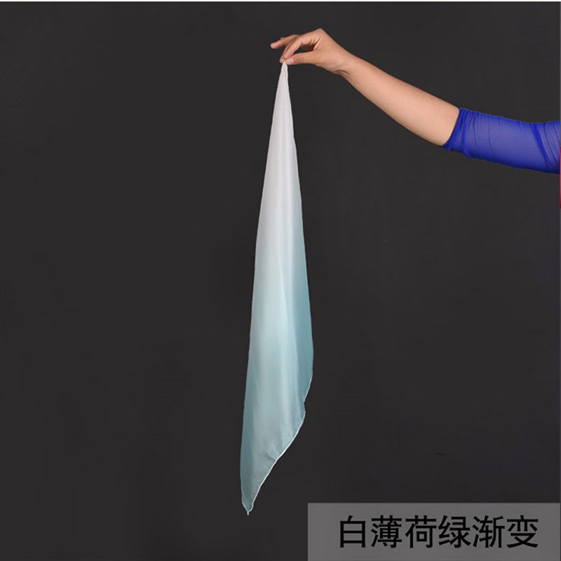 新款真丝舞蹈丝巾渐变色古典舞胶州秧歌跳舞O手绢风酥雨忆演出道