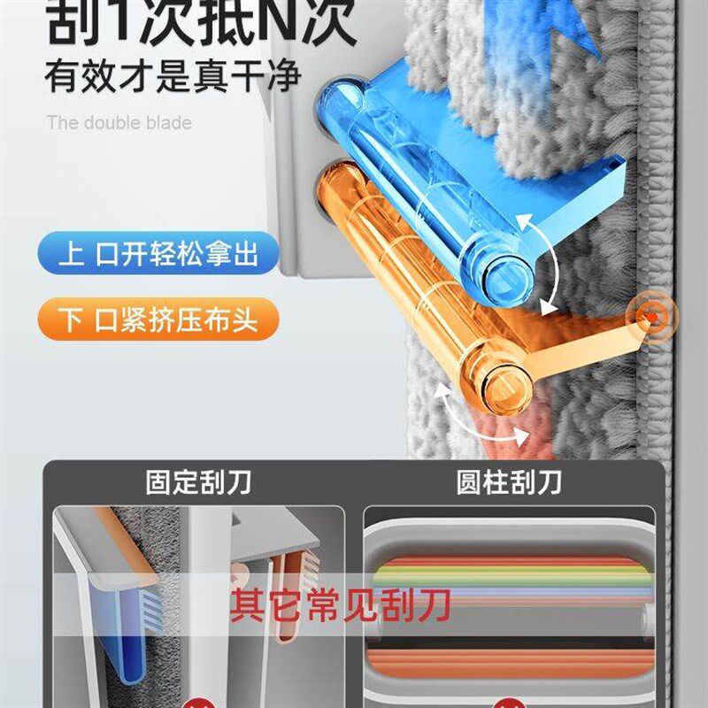 速发博生懒人拖把2026新款家用免手洗拖地平板拖布一拖净干湿两用