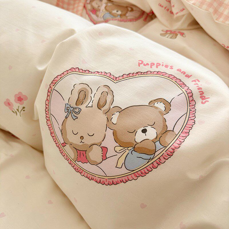 速发20床4新品清新全棉花边韩式公主风床款床裙笠2包组四件套