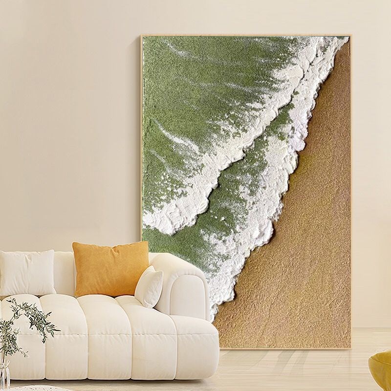 现货速发QY粉色沙滩风景喷绘成品画客厅卧室装饰画玄关挂画