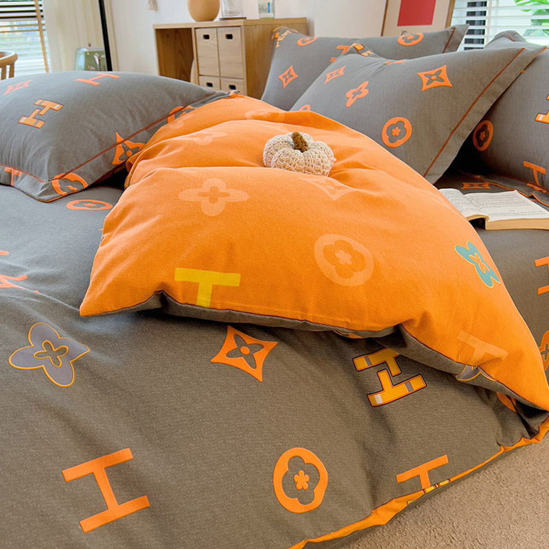 速发加厚1季0%全棉磨毛四件套被罩0笠款冬床简约