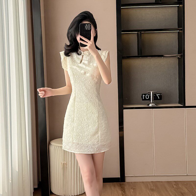 速发新中良级式旗袍连衣裙夏款小个子高改质感洋气时尚绝美短裙