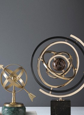 速发面奢办公室摆装客厅桌轻电视柜件饰品创意地球仪乔迁毕业礼品