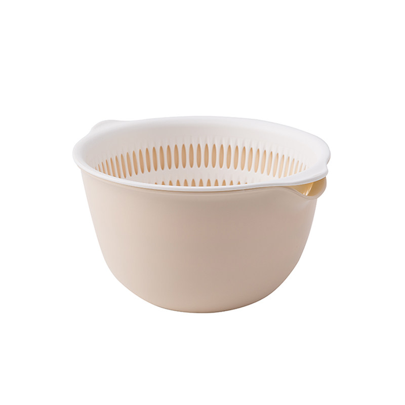 新款创意日式双层沥水篮洗菜盆客厅水果盘家用Q小号塑料菜篮子洗