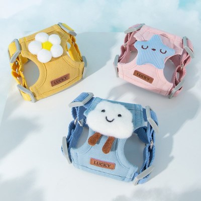 速发背心式遛狗泰熊迪比绳小型犬胸背带遛猫绳用品