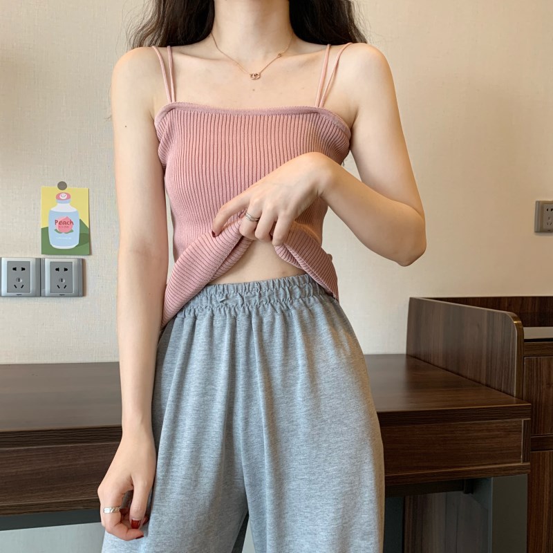 速发针织打底吊穿背心内背抹胸外带设计感小众夏季美搭无袖上衣