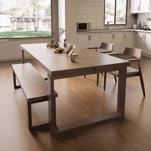 款客原木莫比恩桌子书厅桌家用无品牌/实木功餐桌小户型长方形新