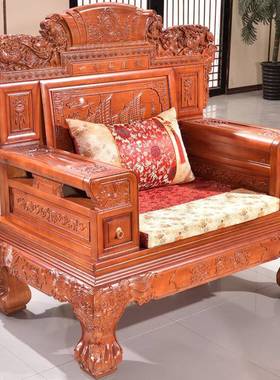 新中式沙发五21199木件套实典古中式轻奢别柏墅酒店家具木客厅组