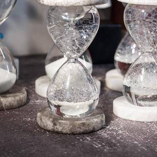 创意沙摆漏件自然矿石漏办简OWC约现代书桌公室样板间家沙居装 饰