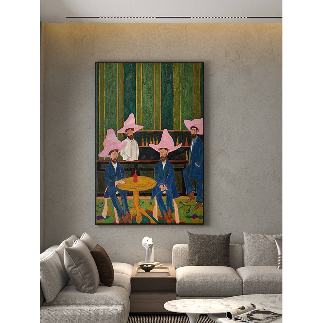 简约现代 客厅玄关装饰画复古人物酒店民宿卧室床头壁画竖版挂画图片