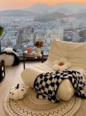 懒人沙发毛ZUR单毛虫沙发椅阳台卧躺网卧室人小沙发榻榻米可躺可