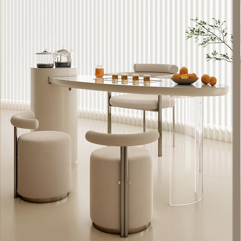 I1奶油风桌HTJ子简茶约现椅代创意不钢锈休闲靠背椅办公室泡茶主