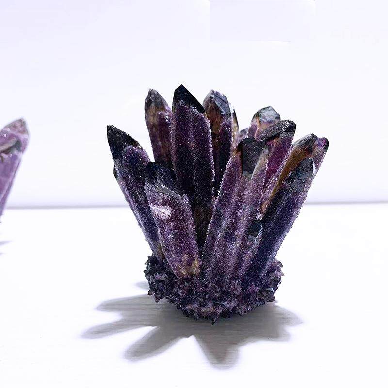 居水水晶簇摆件家软装桌面书柜装饰品紫晶晶紫簇摆饰紫BSD色晶