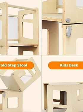实塔大型厨房凳子带儿黑41237板可折叠断奶桌童木儿站立塔儿童踏