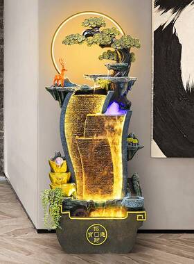 一帆生风顺公假山石景GWT观鱼缸流水意财摆件家居客厅办室玄关创