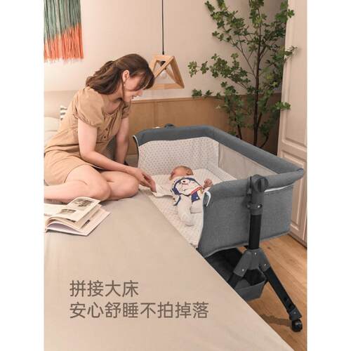 可折叠孩摇篮床小床动多功能睡觉睡小婴儿车床两用篮移推POG车拼
