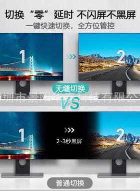 hmi室画面分割d器四进四出4KRZZ四画面屏显示工作安同防监控分屏