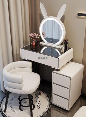 05新款现代简梳2妆台小户KJO型轻奢实木奶油风化妆约台带智能2柜