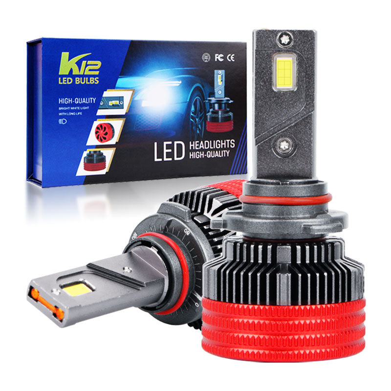 K12超亮强光汽车LED大灯改装H1灯泡H4远近一体前大灯双铜管H7车灯
