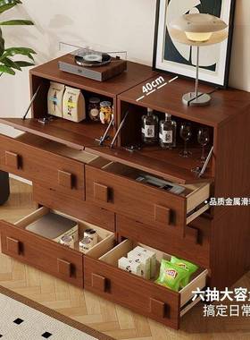 法式复古置斗卡门柜小户型客厅落RHO地物多柜功能电视收纳柜柜