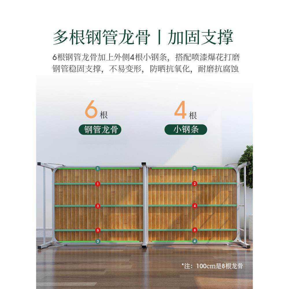 瑞仕达竹折床叠床人简易休午单午睡床家OQE用实木凉床租房硬板双