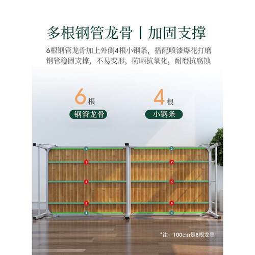瑞仕达竹折床叠床人简易休午单午睡床家OQE用实木凉床租房硬板双