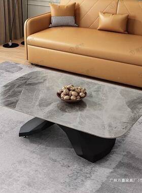 升降茶餐桌两用户型多功能意式极几简岩板茶客厅RIZ一体小式几家