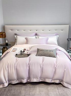 A类10支长绒棉棉床单单件纯100全棉纯色0双单人RUT被枕套三件套四