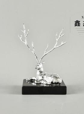 欧式合麋鹿摆件客厅酒柜断柜茶几桌面金美大理石WGV软装隔式饰品