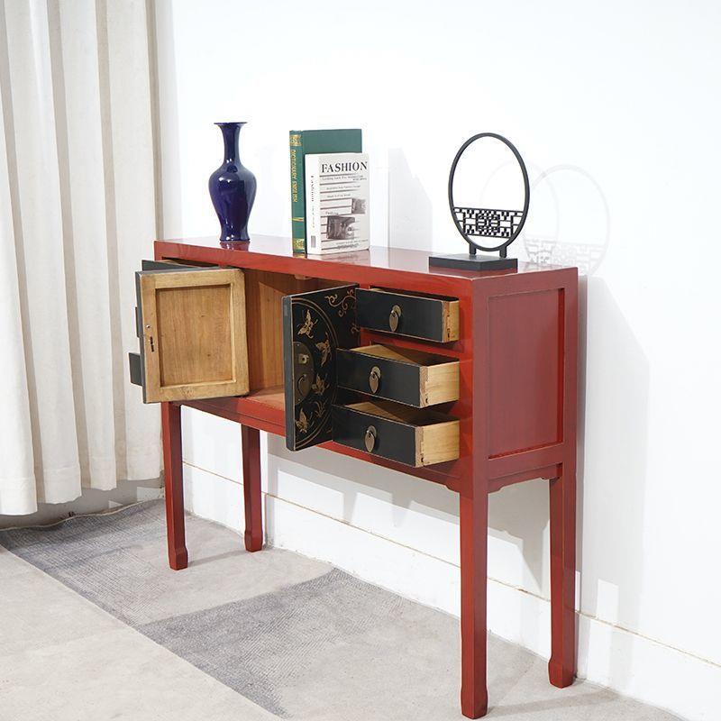 桌家用全实木香案彩绘旧条做案新中式供台仿古榆木玄EHO关可桌供