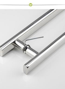 7T简04不锈淋钢方管对3装拉手浴房店铺办公室PSU玻璃门方约形双面