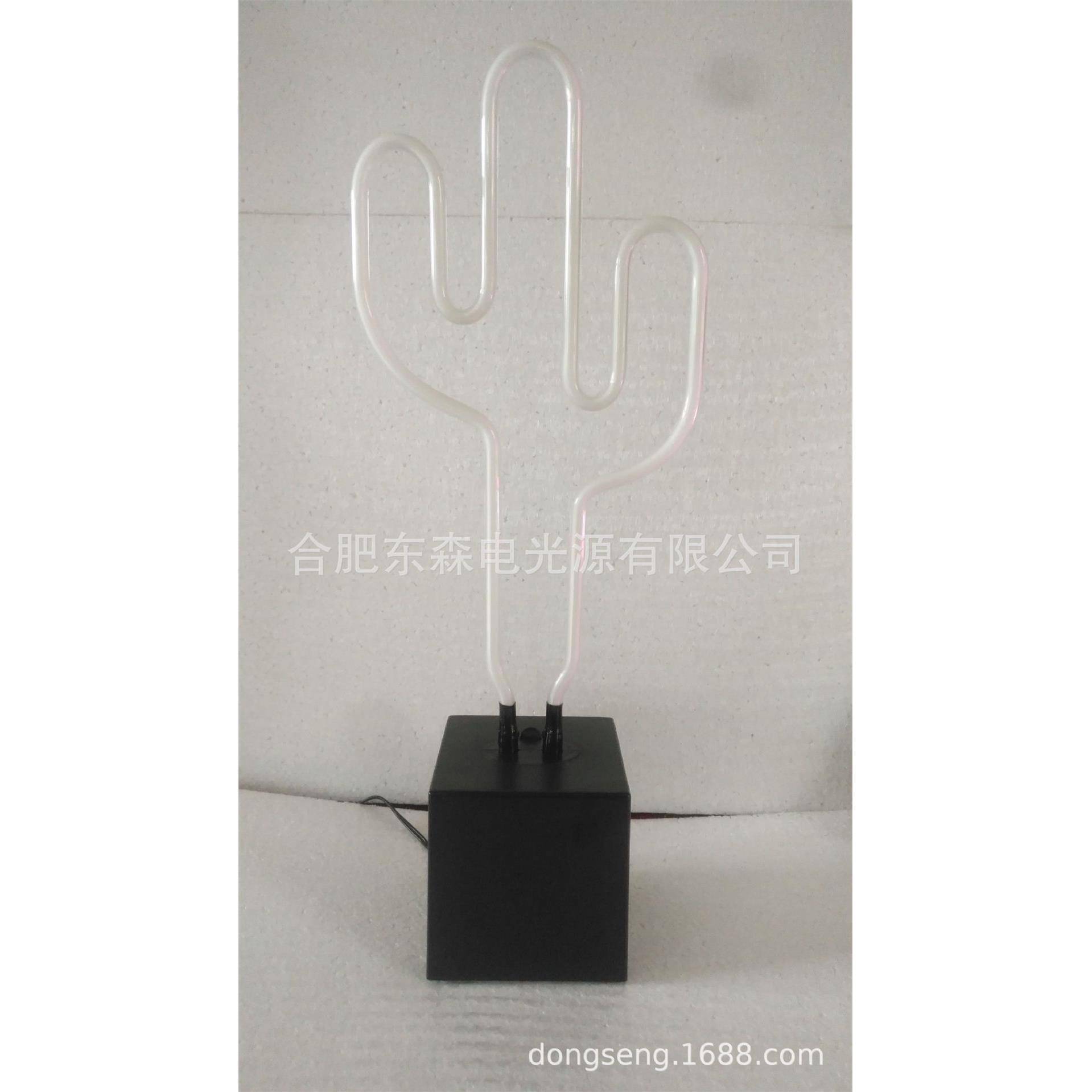 方型底虹座可调光,仙人掌霓虹灯YXL仙掌霓人灯