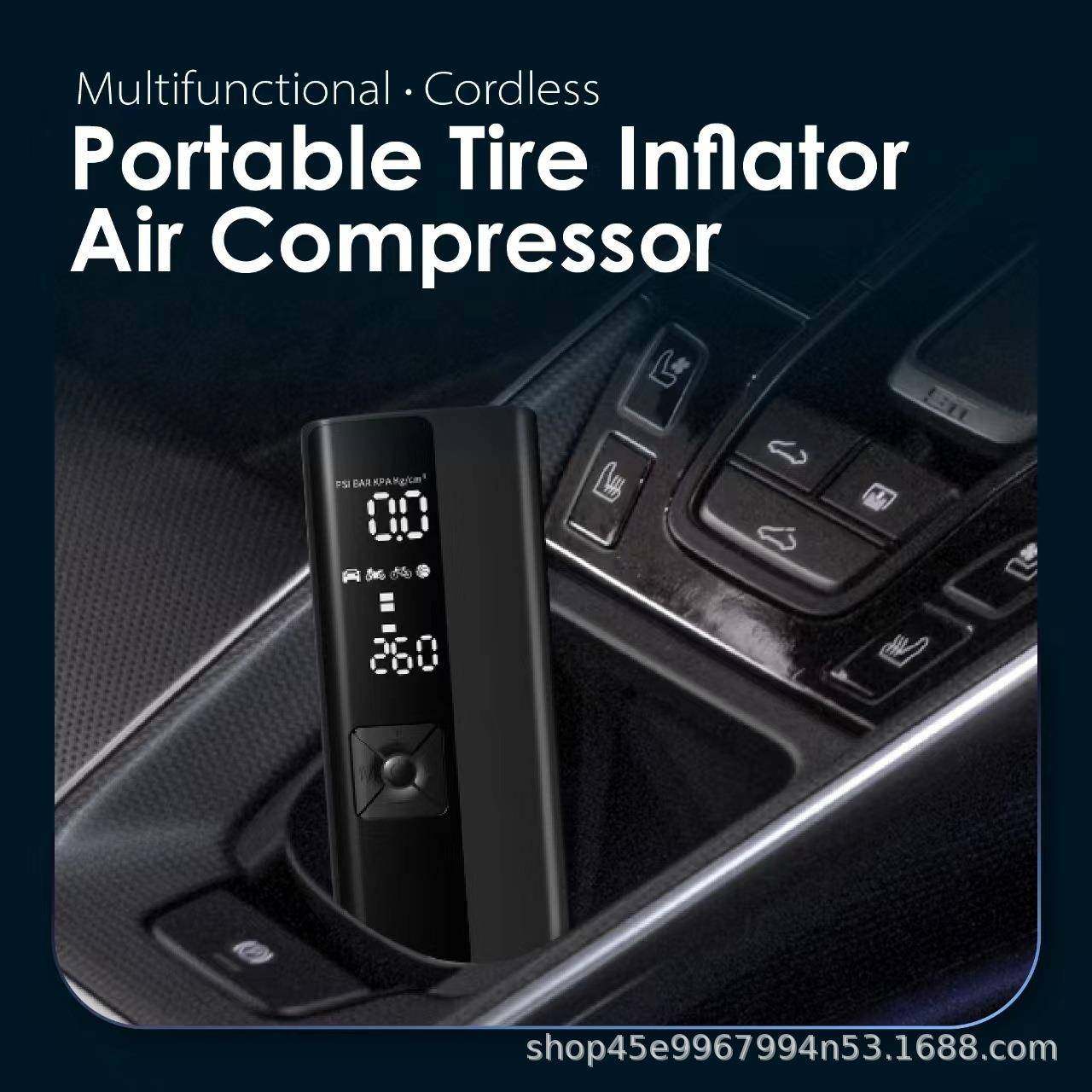 跨境爆款2缸车载无0线气充气泵便式携汽车用打JCT泵电动轿车轮胎