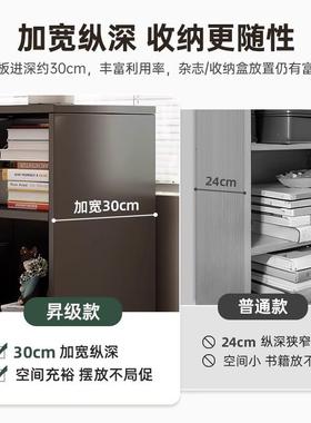 架置物架一体靠墙黑色矮简约格子厅柜中古客ECX收纳储物柜书柜子