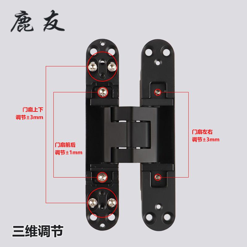 友隐形门鹿合GHQ页三维可调暗隐藏木门门折叠门藏十字铰暗链工厂