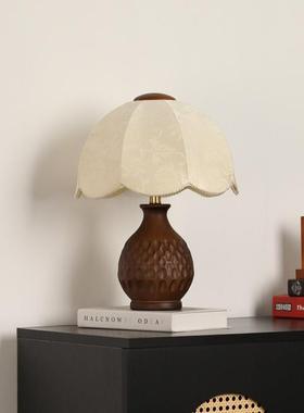 法中古台灯卧室美MRL式书复简约实木客厅房书桌古装饰护眼床头台