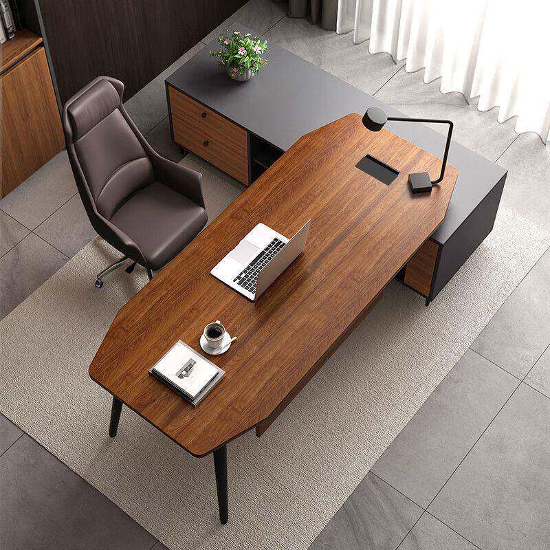 办公桌老板桌简约全现代总经办理桌椅室组合新中式小型公室无品牌