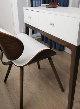 欧意式极AYX简约餐桌椅合代家用实木洽组椅网红谈贝壳凳子现靠背